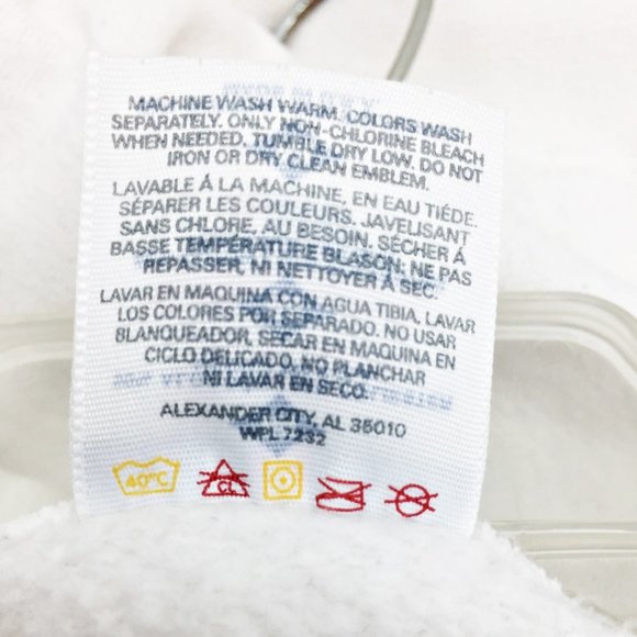 VTG Jerzees Super Sweats Unisex Sweatshirt White Cotton EVERYTHING 1/4 Zip M USA - Picture 6 of 6